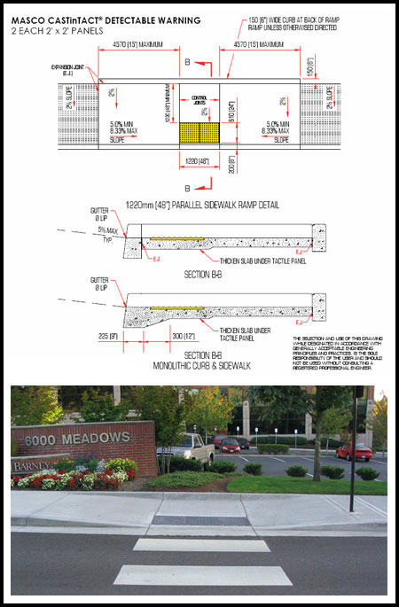 Parallel Sidewalk Ramp Detail