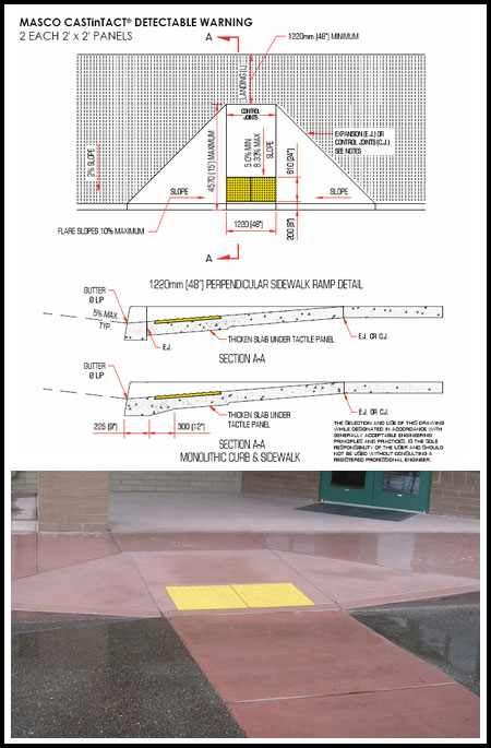 Perpendicular Sidewalk Ramp Detail